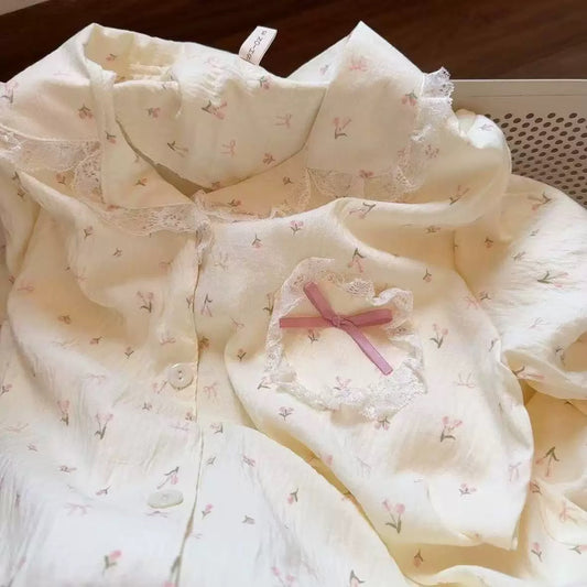 ベージュの高級感パジャマセット🤍