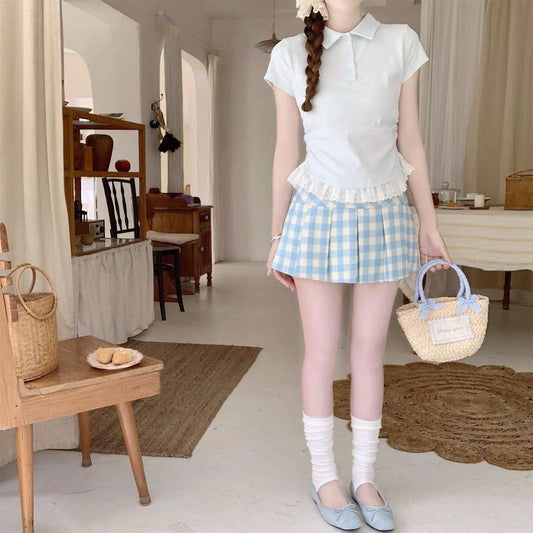 🌼夏のガーリー女子のマストアイテム!チェック柄ミニスカート💙